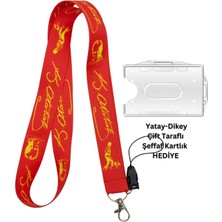 Doktorbonem Kemal Atatürk Imza Sarı Kırmızı Kart Askısı Yaka Kartı Telefon Askısı Yatay Dikey Kart Koruyucu