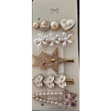 TrendyChic 5'li Incili Yıldızlı Toka Seti