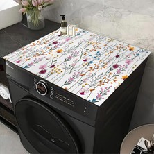 UltraMint Çiçekli Çamaşır Makinesi Koruma Matı, Sıvı Geçirmez, Kaymaz, Yıkanabilir
