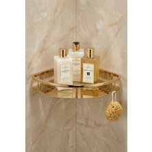 UltraMint Paslanmaz Pirinç Tekli Banyo Şampuanlık Rafı, Dayanıklı ve Şık Tasarım