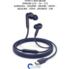 Glazef Iphone (15-16-17) Samsung-Redmi Uyumlu, Kulak Içi Mikrofonlu Type-C Kulaklık