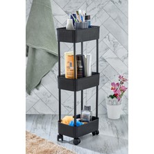 UltraMint Pratik 3 Katlı Çok Amaçlı Tekerlekli Raf, Banyo ve Mutfak Organizer
