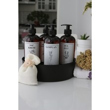 UltraMint 4'lü Plastik Banyo Şişe Seti ve Dönen Tepsi ile Düzeninizi Kolaylaştırın