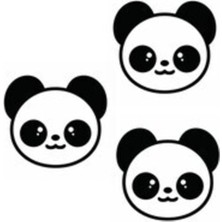 Mlh Store Sevimli Panda Oto Özel Yeni Sticker 3 Parça