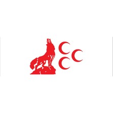 Mlh Store Uluyan Bozkurt Üç Hilal Sticker 21 x 15 cm
