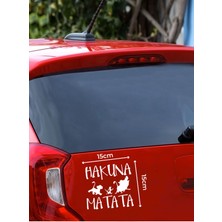 Mlh Store Hakuna Matata Oto Özel Yeni Sticker Beyaz 15 cm