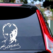 Mlh Store Kemal Atatürk Silueti ve Imzası Oto Cam Özel Yeni Sticker 20*15 cm