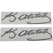 Mlh Store Kemal Atatürk Imzası Oto Özel Yeni Sticker Siyah