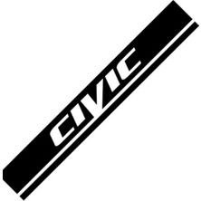 Mlh Store Honda Civic Ön Kaput Şerit Sticker Etiket Modeli