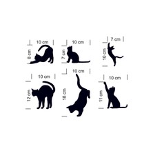 Mlh Store 6'lı Priz Kedi Özel Yeni Sticker Set Siyah Etiket Duvar Özel Yeni Sticker