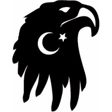 Mlh Store Ayyıldız ve Kartal Oto Kaput Sticker 40 x 40 cm