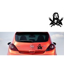 Mlh Store Zülfikar Kılıcı Oto Özel Yeni Stickeri Siyah 30*30 cm