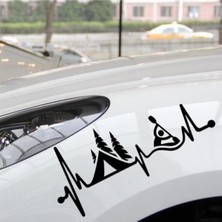 Mlh Store Kamp Çadırı Kayık Kalp Atışı Tasarım Oto Motosiklet Özel Yeni Sticker 2 Parça 20*8 cm