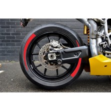 Mlh Store Yeni Özel  Motosiklet Lastik Yanağı Kırmızı Sağ-Sol/ön-Arka