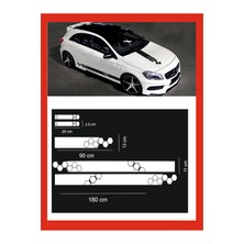 Mlh Store Oto Kaput-Marşpiyel-Yan Ayna Özel Yeni Sticker 5 Li Set 180*10*1,5-90*13 cm