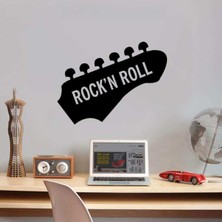 Mlh Store Rock'n Roll Music Dekoratif Genç Odası Duvar Özel Yeni Sticker, Çıkartma Siyah