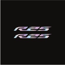 Mlh Store Yamaha R25 Yazılı Hologram Motosiklet Kask Sticker Etiket Modeli