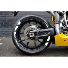 Mlh Store Yeni Özel  Motosiklet Lastik Yanağı Stiker Beyaz Sağ-Sol/ön-Arka