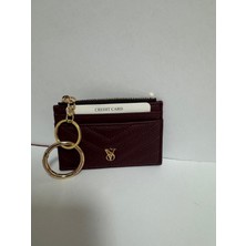 Getittir Kadın Fermuarlı Kartlık Bordo Yan Cüzdan