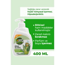 Just Green Organic Bitkisel Sıvı El Sabunu, Aloe Vera Özlü - %100 Doğal Temizlik, 400 Ml.