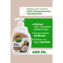 Just Green Organic Bitkisel Sıvı El Sabunu, Hindistan Cevizi Özlü - %100 Doğal Temizlik 400 Ml.