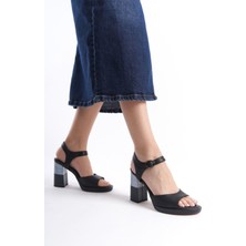 Mubiano Collection Mubiano Hakiki Deri Collection Kadın Topuklu Sandalet Siyah -MCRGN532-S