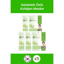 Dermal Nemlendirici ve Pürüzsüzleştirici Salatalık Özlü Kolajen Maske 23 gr 5 Adet