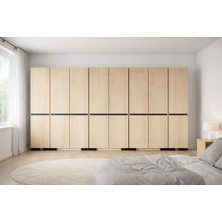 Floransa 16 Kapılı FLR16-IA3 Safir- Antrasit Gardırop-Çok Amaçlı Dolap-Yüklük