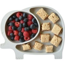 Buradabuldun® Bebek ve Çocuk Için Sevimli Fil Model Desenli Yemek Bebek Mama Kabı Bölmeli Tabak