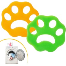 Buradabuldun® 2 Adet Evcil Hayvanlar ve Çamaşır Makinesi Için Pati Şekilli Renkli Tüy Temizleme Aparatı