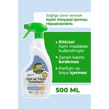 Just Green Organic Bitkisel Cam Ve Yüzey Temizleyici, %100 Bitkisel - Doğal Ve Etkili Temizlik (500 ML) - Yerli Üretim