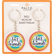 Matmel Tasarım Best Friends 2'li Metal Anahtarlık Seti - Renkli - 10 cm