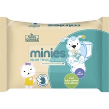 Minies 60'lı Islak Tuvalet Kağıdı 2 Katlı 3 Rulo Parfümsüz Kullanım İçin Uygun