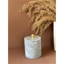 UltraMint Gri Mermer Dekoratif Kapalı Kutulu Baharatlık ve Kavanoz Seti