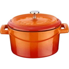 Braventa Collection Metal Döküm Mini Tencere, 10 Cm, 0.35 L Hacim, Turuncu