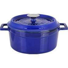 Braventa Collection Metal Premium Serisi - Döküm Yuvarlak Tencere, 24 Cm, Majolik Mavi