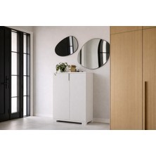 VM VERTEX MOBİLYA Venedik 4 Bölmeli Ayakkabılık Çok Amaçlı Dolap Mutfak Banyo Kiler Dolabı Beyaz