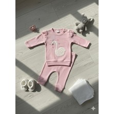 Gmn Collection Kız Bebek Kuğu Figürlü Omuzdan Çıtçıtlı Alt Üst Takım