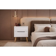 VM VERTEX MOBİLYA Flora Komodin 2 Çekmeceli Yatak Odası Bebek Odası Beyaz