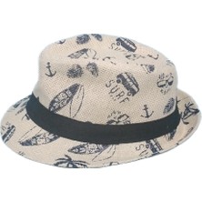 Reva Erkek Çocuk Desenli Fötr Şapka – Yazlık, Hafif ve Nefes Alabilir