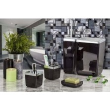 UltraMint Şiyah Toskana 5 Parça Banyo Seti, Şık ve Kullanışlı Tasarım