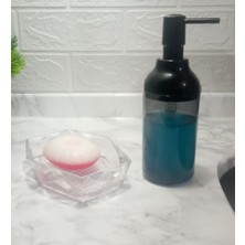 UltraMint Füme Siyah Akrilik Sıvı Sabunluk ve Sabunluk 2'li Banyo Seti