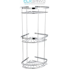 UltraMint Zirve Üçlü Şampuanlık, 19X19 Cm, Paslanmaz, Şık ve Dayanıklı Tasarım