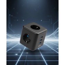 Marsilyan Elektronik Cihazlar Için Akım Korumalı 3 Prizli Usb’li Küp Priz