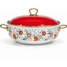 Pr Home Magnolia Derin Bombeli Emaye Karnıyarık Pilav Tenceresi 26 cm