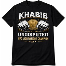 Texrium Khabib Undisputed Tartışmasız Kral Baskılı Unisex %100 Pamuk T-Shirt