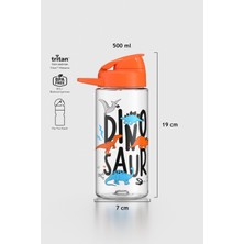 Renga Lidya Yazı Desenli 500 ml Tritan Çocuk Matara 912036 Turuncu