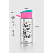 Renga Falcon Look Up Desenli 500 ml Pipetli Tritan Çocuk Matara 912037 Fuşya