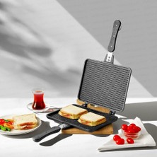 Braventa Collection Nehir Nehir Alüminyum Döküm Lüks Maxi Büyük Boy Tost Tavası