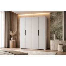 VM VERTEX MOBİLYA Monza 4 Kapılı Beyaz Gardırop Dolap 120 cm